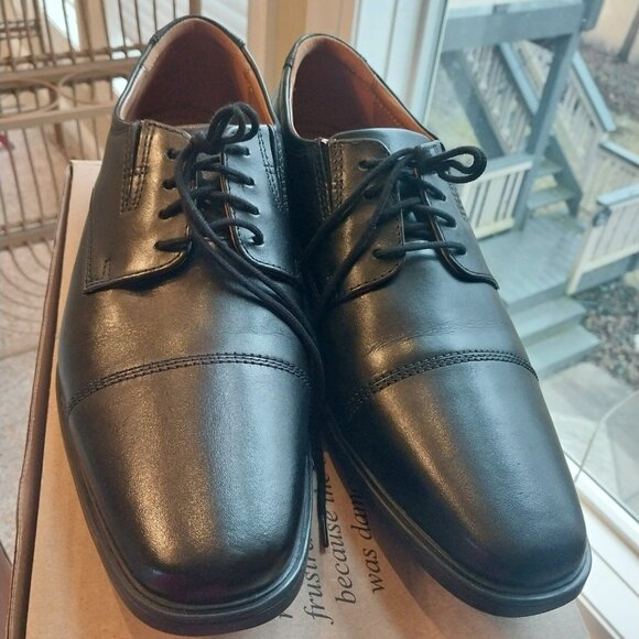 Clarks Mens Tilden Cap -Black Leather size 10.5Wide main image 11